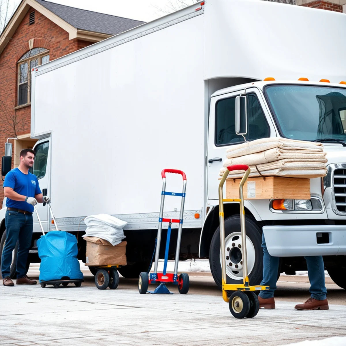 Melendez Moving truck and crew preparing for a Chicago move