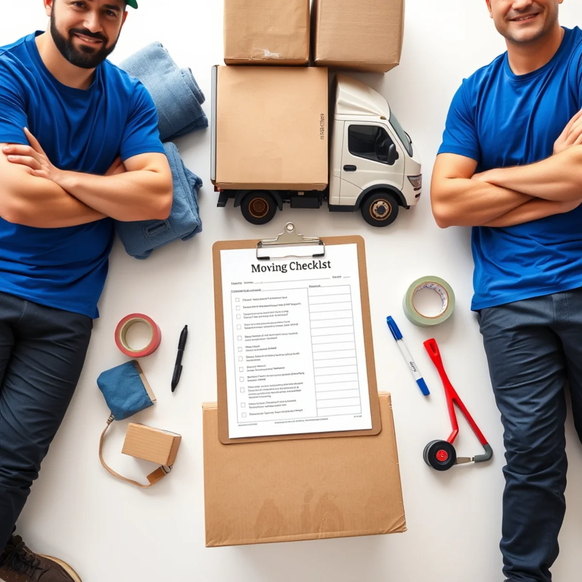 Moving checklist and packing supplies laid out for a Chicago move